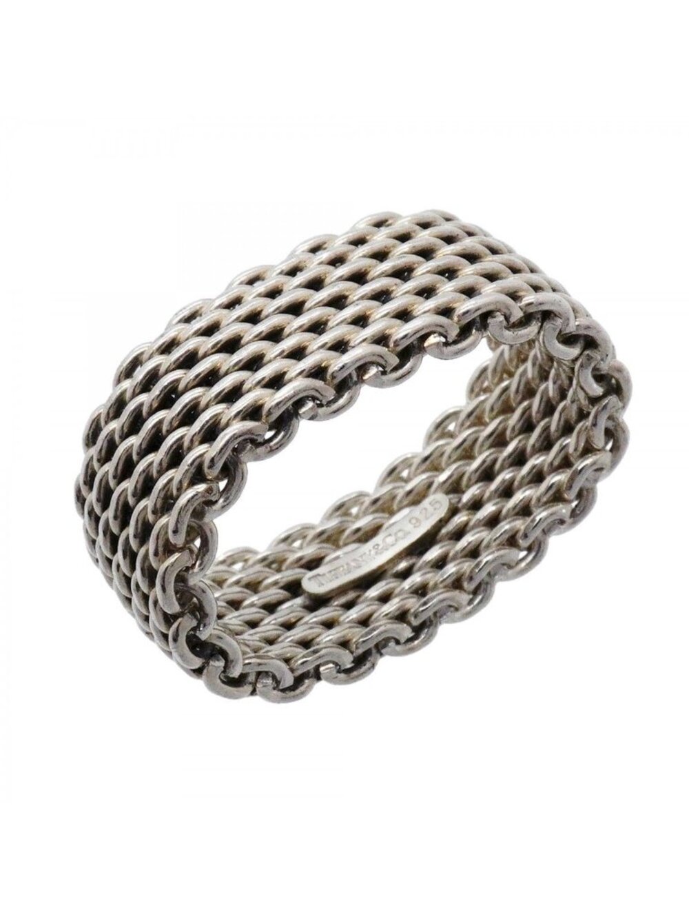 Tiffany & Co Ring Somerset Mesh 925 Sterling Silver